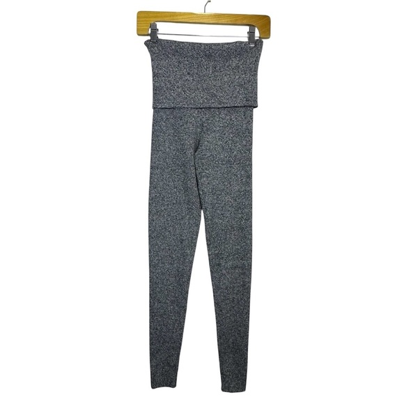 Aerie Cashmere Blend Knit Leggings Size L Gray High Waisted Ribbed Pull On NWT - Picture 1 of 9